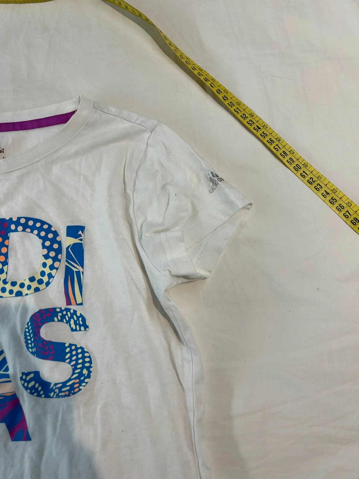 adidas printed white t-shirt size 14 years – photo 3